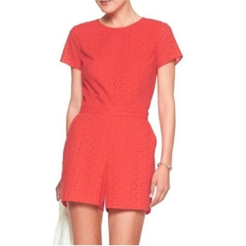 Banana Republic Red Eyelet Romper